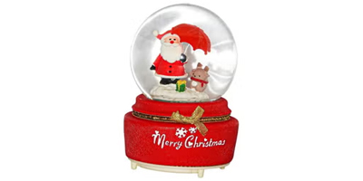 Crystal Christmas Snow Globes with Snowfall Music