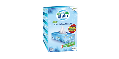 Al Ain Tissues 5 Facial Tissue Boxes 150 X 2 