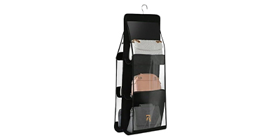 6 Pocket Hanging Handbag Organizer for Wardrobe Closet 