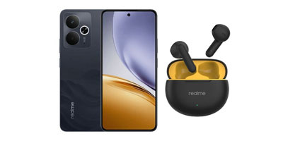 ريلمي 14T، سعة 256 جيجا، رام 8 جيجا، شبكة 5G، شريحتين، مع سماعات اذن T01 ترولي، بخاصية الغاء الضوضاء